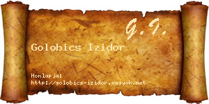 Golobics Izidor névjegykártya